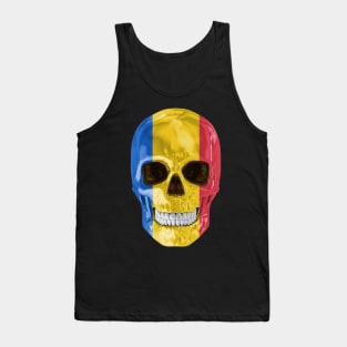 Chad Flag Skull - Gift for Chadian With Roots From Chad Tank Top